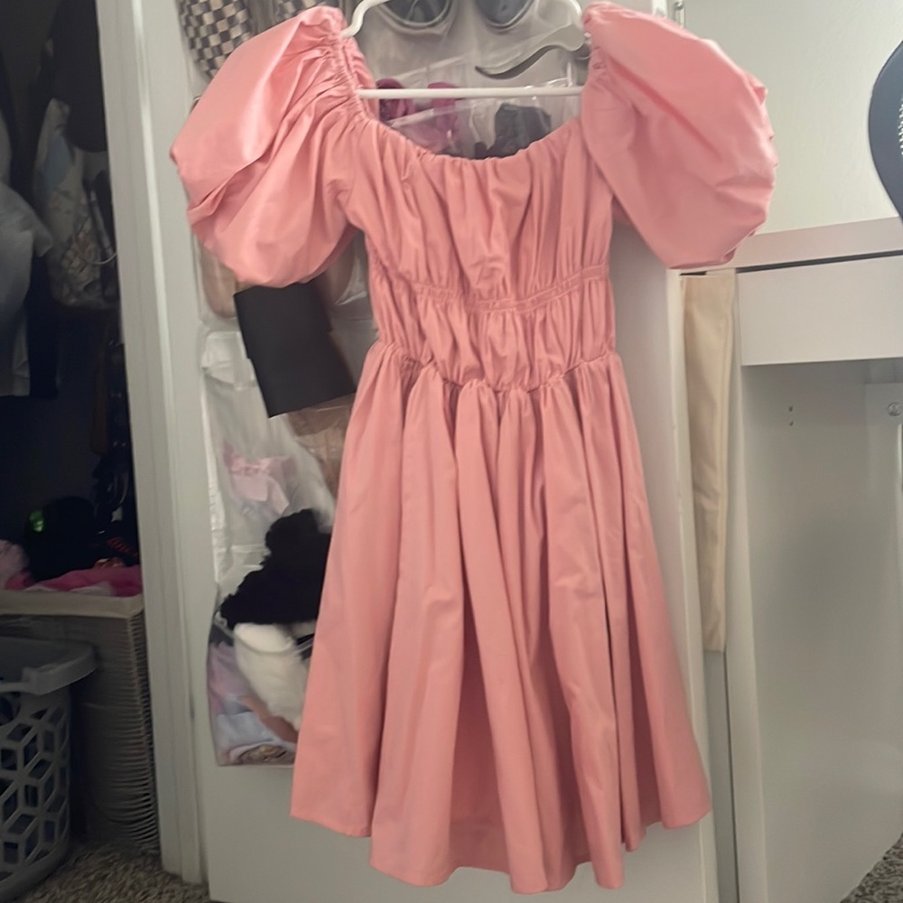 Abercrombie puff sleeve peach dress xs